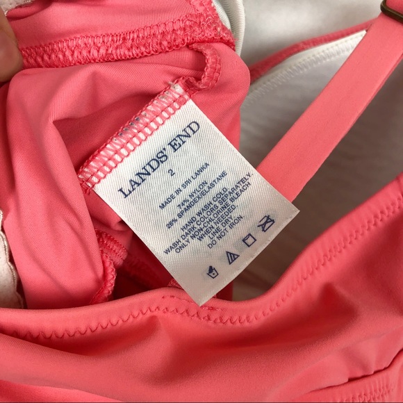 LANDS' END Coral Tankini Swim Bathing Suit Size 2 - Picture 5 of 8